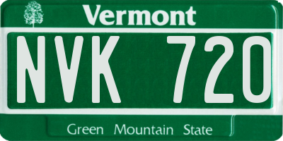 VT license plate NVK720