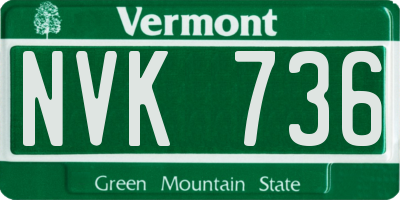 VT license plate NVK736