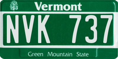 VT license plate NVK737