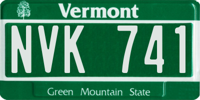VT license plate NVK741