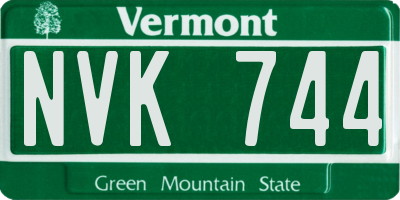 VT license plate NVK744