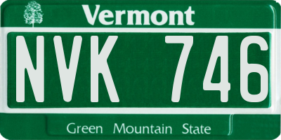 VT license plate NVK746