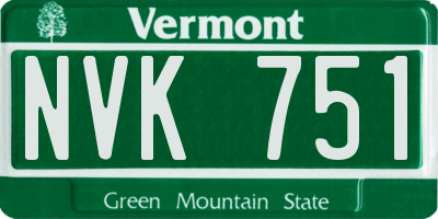 VT license plate NVK751