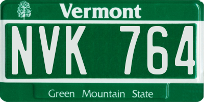 VT license plate NVK764