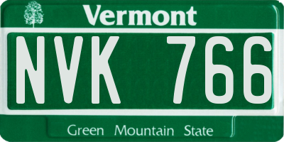 VT license plate NVK766