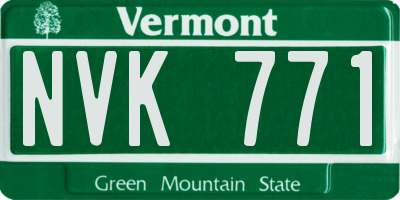 VT license plate NVK771