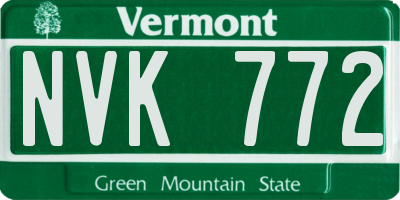 VT license plate NVK772