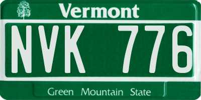 VT license plate NVK776