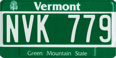VT license plate NVK779