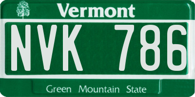 VT license plate NVK786