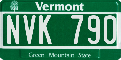 VT license plate NVK790