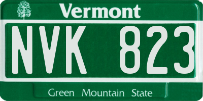 VT license plate NVK823