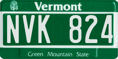 VT license plate NVK824