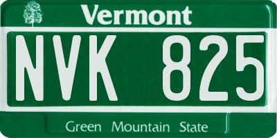 VT license plate NVK825
