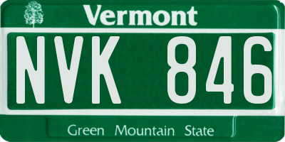 VT license plate NVK846