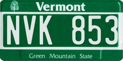 VT license plate NVK853