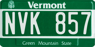 VT license plate NVK857