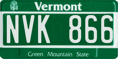VT license plate NVK866