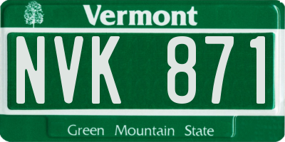 VT license plate NVK871