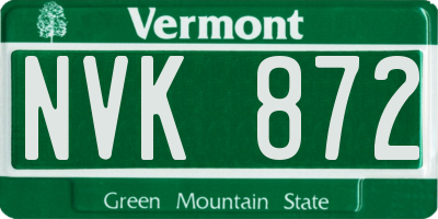 VT license plate NVK872