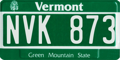 VT license plate NVK873