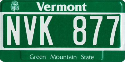 VT license plate NVK877