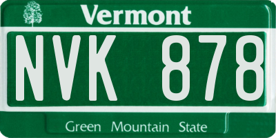 VT license plate NVK878