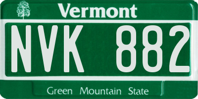 VT license plate NVK882