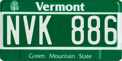 VT license plate NVK886