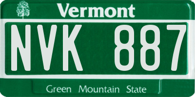 VT license plate NVK887