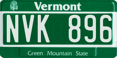VT license plate NVK896