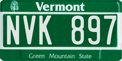 VT license plate NVK897
