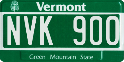 VT license plate NVK900