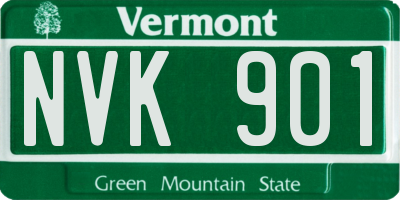 VT license plate NVK901