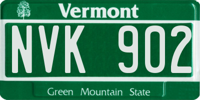 VT license plate NVK902