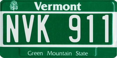 VT license plate NVK911