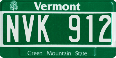 VT license plate NVK912