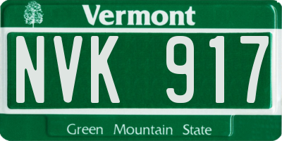 VT license plate NVK917