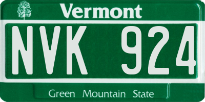 VT license plate NVK924
