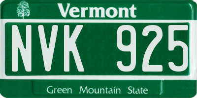 VT license plate NVK925