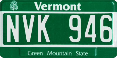 VT license plate NVK946