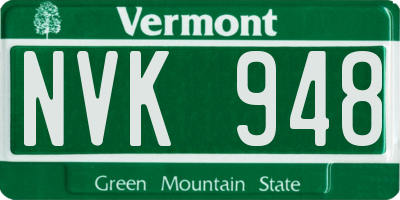 VT license plate NVK948