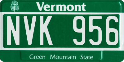 VT license plate NVK956