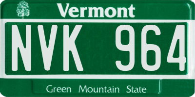 VT license plate NVK964