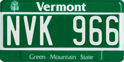 VT license plate NVK966