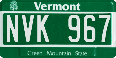 VT license plate NVK967