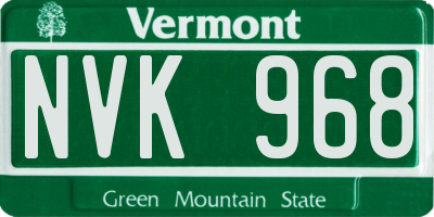 VT license plate NVK968