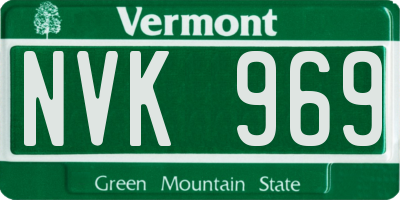VT license plate NVK969