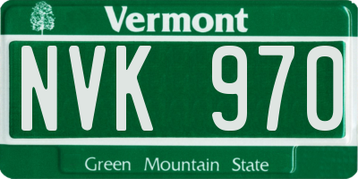 VT license plate NVK970