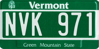 VT license plate NVK971